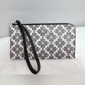 Kate Spade Floral Black and White Wristlet